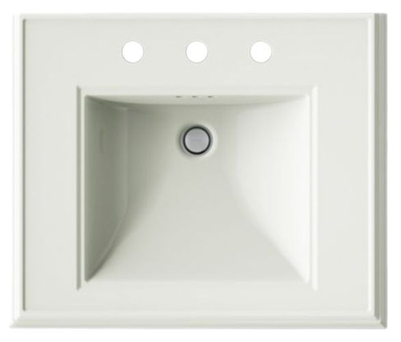 Kohler Memoirs® Classic Dune 24.25" x 20" 3-Holes Rectangular Pedestal Bathroom Sink-4