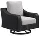 Signature Design by Ashley® Beachcroft Black/Light Gray Fabric/Resin Outdoor Swivel Lounge Chair-0