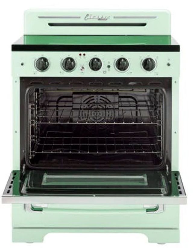 Unique® Appliances Classic Retro 30" Summer Mint Green Freestanding Electric Range-1