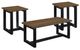 Mazin Furniture Tegan 3-Piece Black/Walnut Occasional Table Set-0
