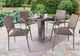 Furniture of America® Niambi 5-Piece Natural Marble/Rattan Wicker Outdoor Patio Dining Set-1