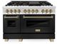 ZLINE Autograph Edition 48" Stainless Steel Pro Style Dual Fuel Range with Black Matte Door-0