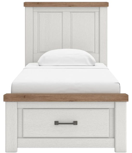 Signature Design by Ashley® Savonport Brown/White Twin Panel Storage Bed-2
