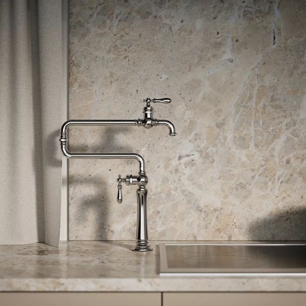KOHLER® Artifacts® Polished Chrome Deck-Mount Pot Filler-3
