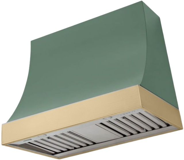 AGA Marquee 36" Mineral Green Wall Mounted Range Hood with Brushed Brass Trim-0