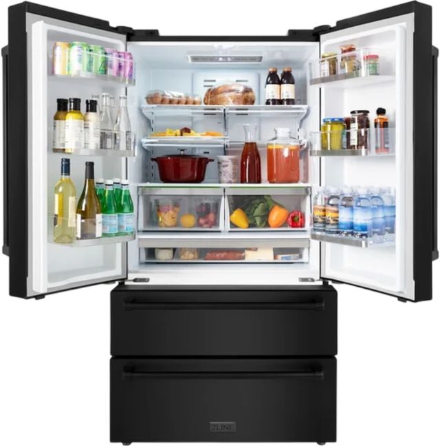 ZLINE 36" 22.5 Cu. Ft. Fingerprint Resistant Black Stainless Steel Counter Depth French Door Refrigerator-3