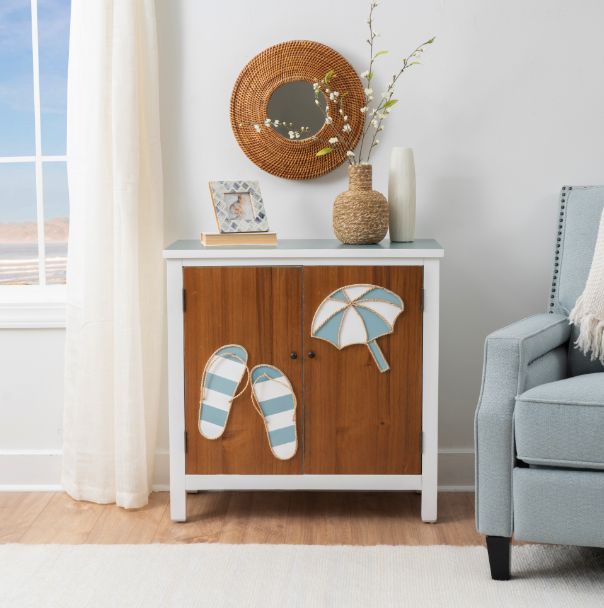 Coast2Coast Home™ Maren Blue/White Accent Cabinet-1