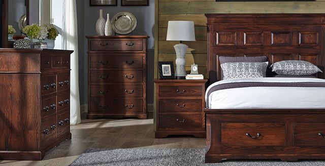 Visual representation of nightstand proportions next to a bed