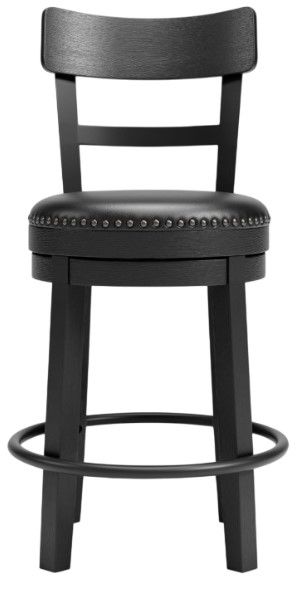 Signature Design by Ashley® Valebeck Black Upholstered Bar Stool-1