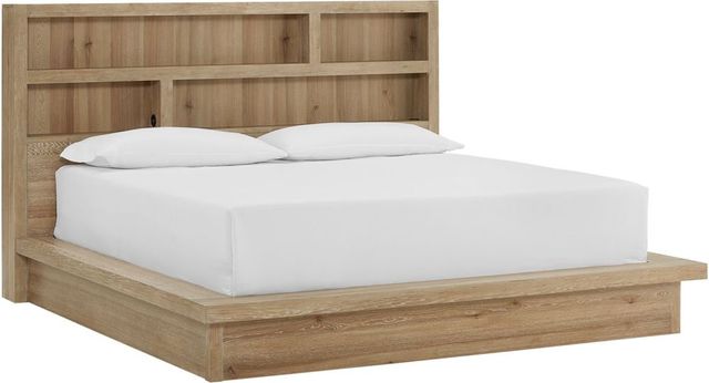 aspenhome® Modern Loft Modern Khaki Queen Platform Bed-0