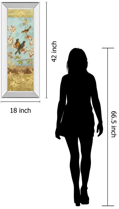 Classy Art Robins and Blooms Panel by Pamela Gladding Mirror Framed Wall Art-2