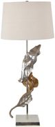 Crestview Collection Willow Aluminum/White Two-Toned Sculptural Leaf Table Lamp-0