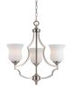 Cal® Lighting & Accessories Barrie Metal 3-Light Frosted White Chandelier-0