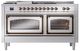 Ilve® Nostalgie II Noblesse 60'' Stainless Steel Pro Style Dual Fuel Range with Burnished Trim-1