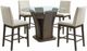 Elements International Dapper 5-Piece Cream/Walnut Round Counter Dining Set-0