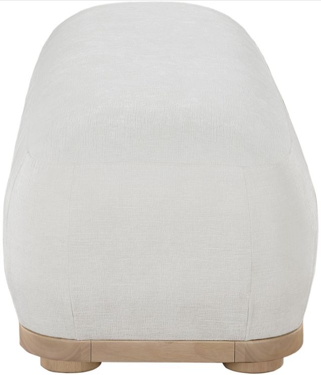 Meridian Furniture Calum Cream/Natural Chenille Fabric Bench-2