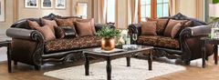 Furniture of America® Elpis 2-Piece Brown/Espresso Sofa and Loveseat