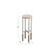 Bassett Mirror Lucia Antique Brass/Beige Travertine Accent Table-2