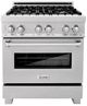 ZLINE Legacy 30" Satin Stainless Steel Pro Style Dual Fuel Range with Gas Cooktop, Electric Convection Oven and 4 Brass Burners-0