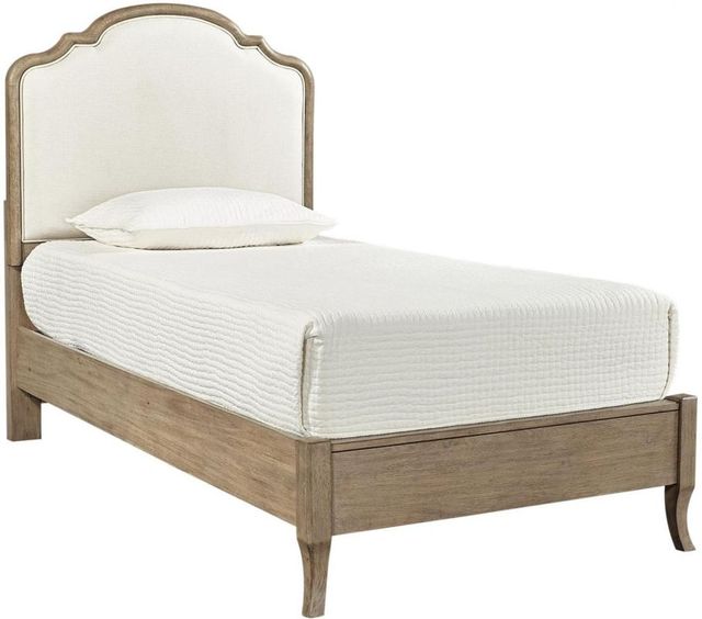 aspenhome® Provence Patine Youth Full Upholstered Panel Bed-0