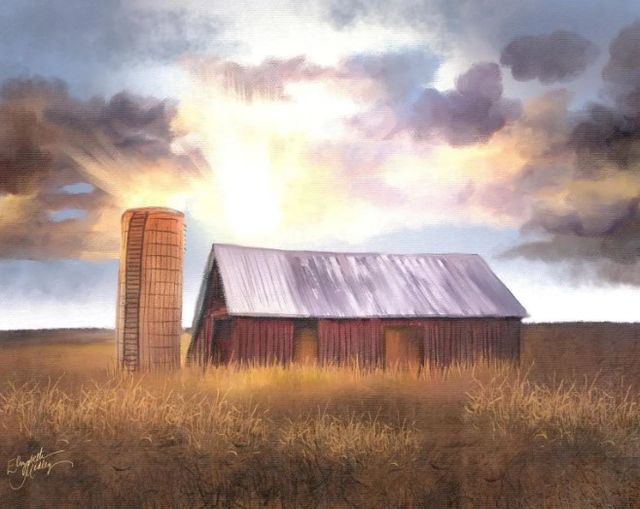Classy Art Sunset Farm by Elizabeth Medley Wall Art-0
