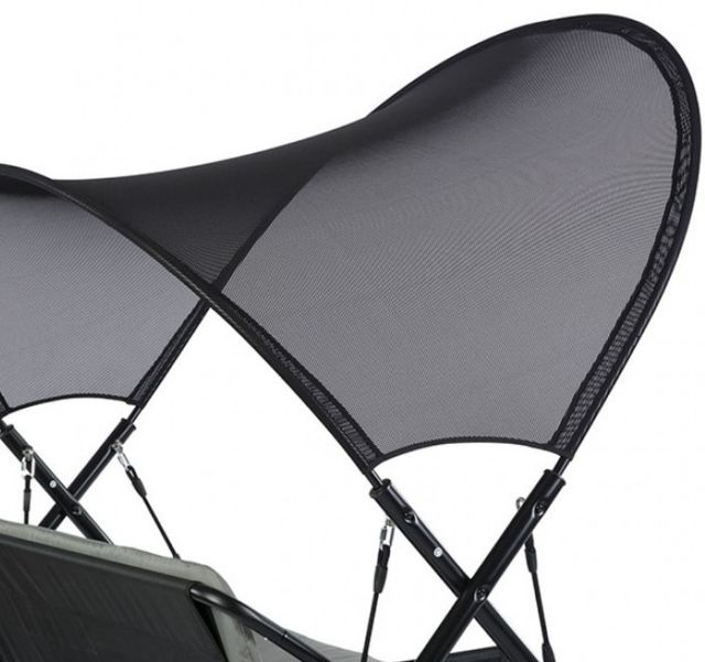 Furniture of America® Sandor Black Fabric/Steel Outdoor Swing Chair-3