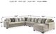 Benchcraft® Ardsley 5-Piece Pewter Right-Arm Facing Sectional and Chaise-1
