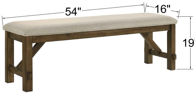 Crown Mark Broadmoor Beige/Brown Dining Bench-2