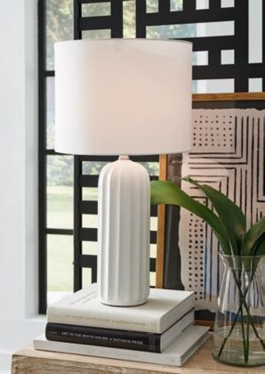 Signature Design by Ashley® Clarkland 2-Piece White Table Lamp Set-5