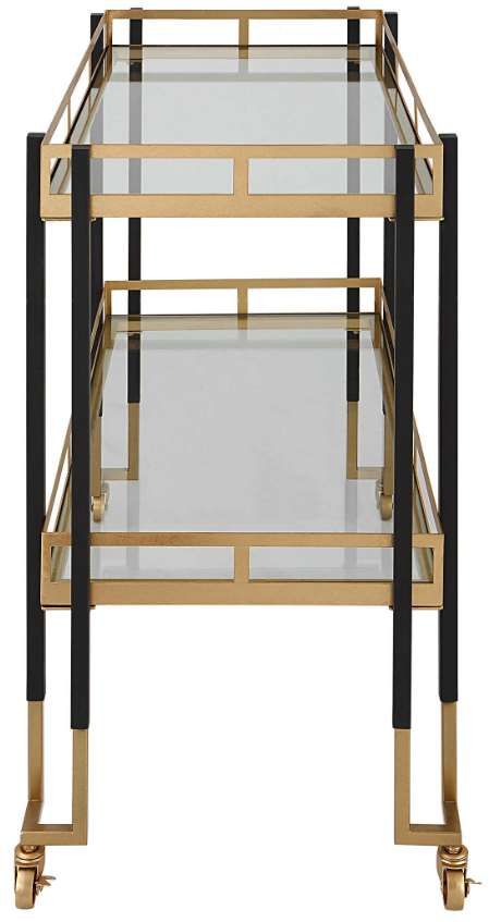 Uttermost® Kentmore Black/Gold Bar Cart-4
