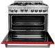 ZLINE 36" Stainless Steel/Red Matte Pro Style Gas Range-3