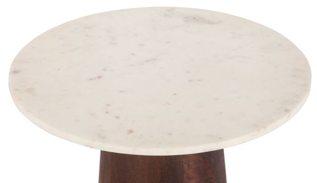 Home Trends & Design Serene White Side Table with Espresso Base-2