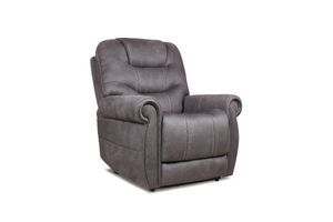 iPowr Gunmetal Power Lift Recliner with Power Headrest and Power Lumber