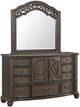 Elements International Brunswick Mahogany Brown Dresser and Mirror Set-0