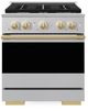 ZLINE Marino 30" Stainless Steel Pro Style Dual Fuel Range with Polished Gold Accents-0