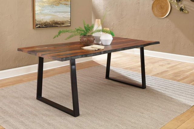 Coaster® Ditman Weathered Ash Dining Table with Black Base-2