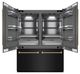 ZLINE Autograph Edition 60" 32.2 Cu. Ft. Black Stainless Steel French Door Built-In Bottom Freezer Refrigerator with Water Dispenser and Ice Maker in Graphite Gray Interior and Champagne Bronze Helix Handles-2