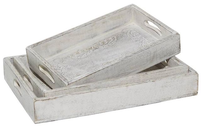 Deco Marche 3-Piece White Tray Set-0