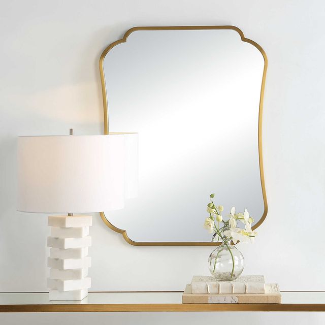 Uttermost® Athena Brushed Brass Mirror-1
