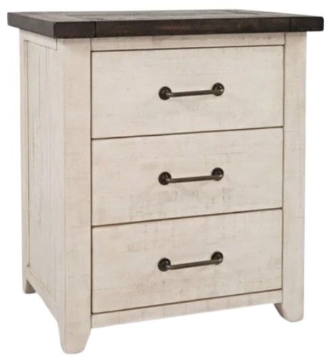 Jofran Inc. Madison County 4-Piece Vintage White Queen Barn Door Bedroom Set-4