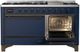 Ilve® Majestic III 60" Midnight Blue Pro Style Dual Fuel Natural Gas Range with Solid Door and Burnished Trim-3