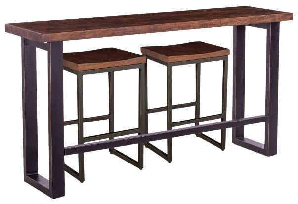 Home Trends & Design Paso Robles Tawny Brown Sofa Console Table-3