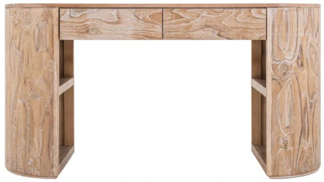 International Furniture Direct Balam Stained White Desk-3