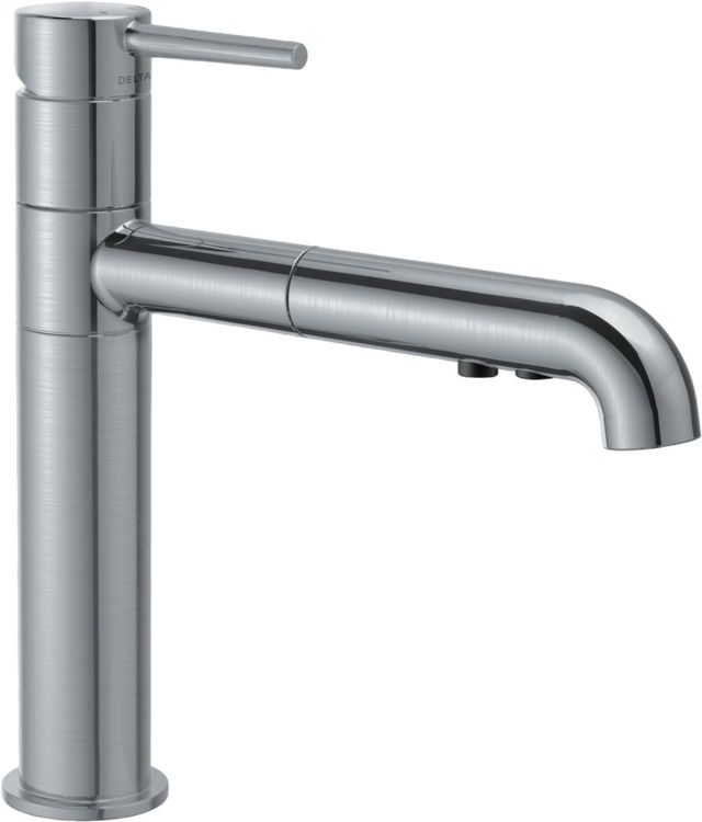Delta Trinsic® Arctic Stainless Single Handle Pull-Out Kitchen Faucet -0