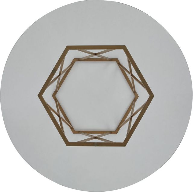 Signature Design by Ashley® Wynora Smoke Glass Dining Table With Gold Base -1