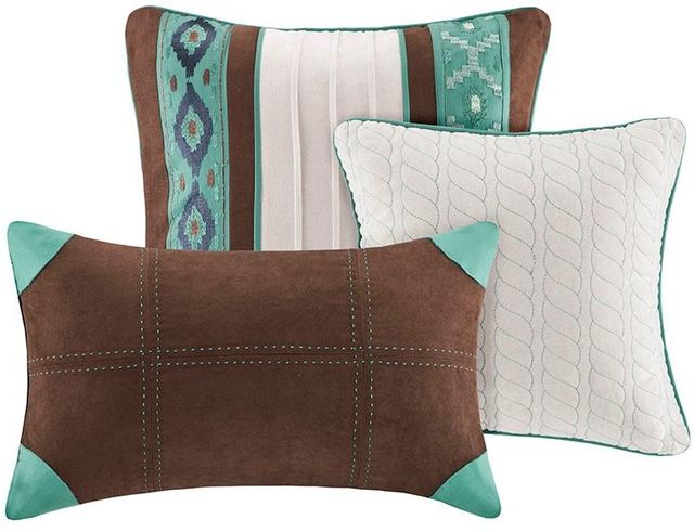 Olliix by Madison Park Malone 7 Piece Blue California King Comforter Set-2