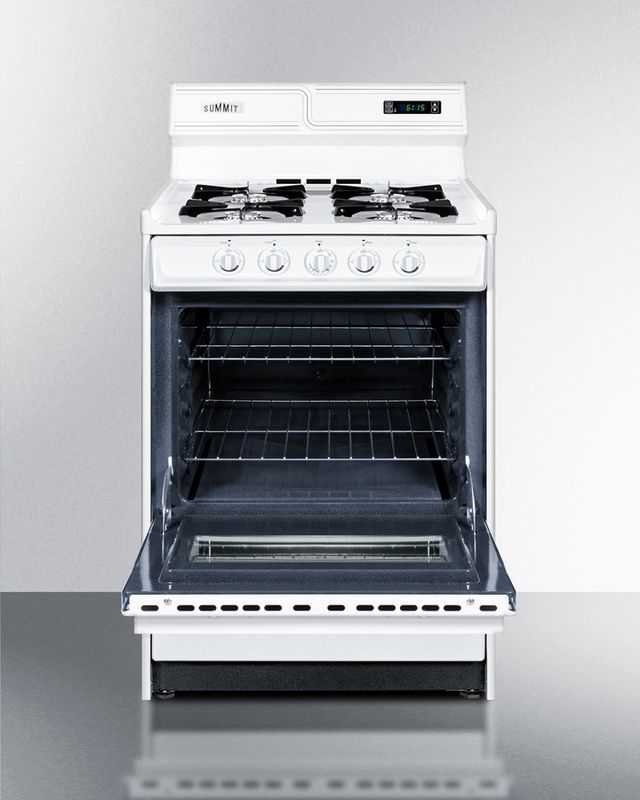 Summit® 24" White Freestanding Gas Range-1