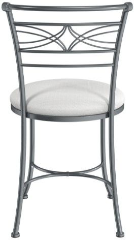 HH2 Home Dutton Chrome/White Metal Vanity Stool-3