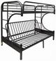 ACME Furniture Eclipse Black Twin XL Over Queen Futon Youth Bunk Bed-0