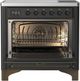 Ilve® Majestic III 36" Graphite Matte Pro Style Induction Range with Triple Glass Door and Burnished Trim-1